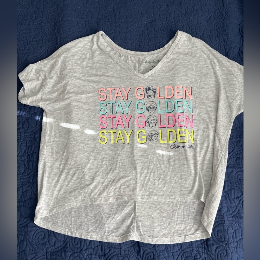 Golden girls stay golden crop top.  Thin, gray size XL (16-18)